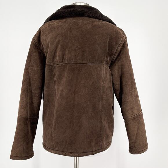 Vintage Guess USA Women’s Suede Faux Fur Jacket Size Large - Picture 2 of 16